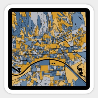 Zagreb Map Pattern in Blue & Gold Sticker